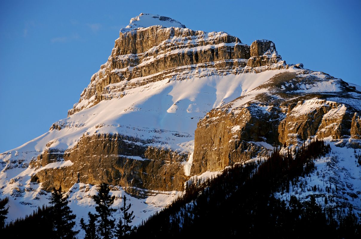 16C Pilot Mountain Early Morning From Trans Canada Highway Just After Leaving Banff Towards Lake Louise in Winter
